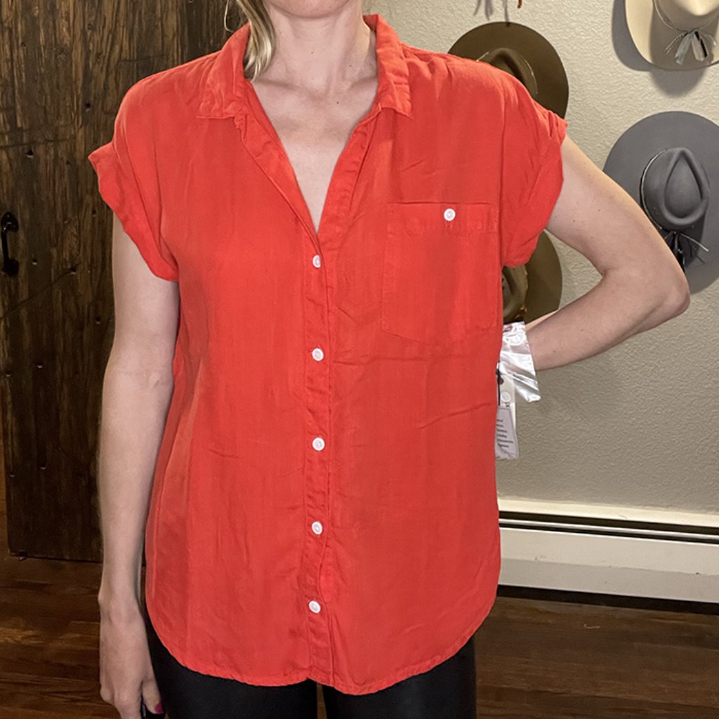 Nwt Red Button Down Blouse